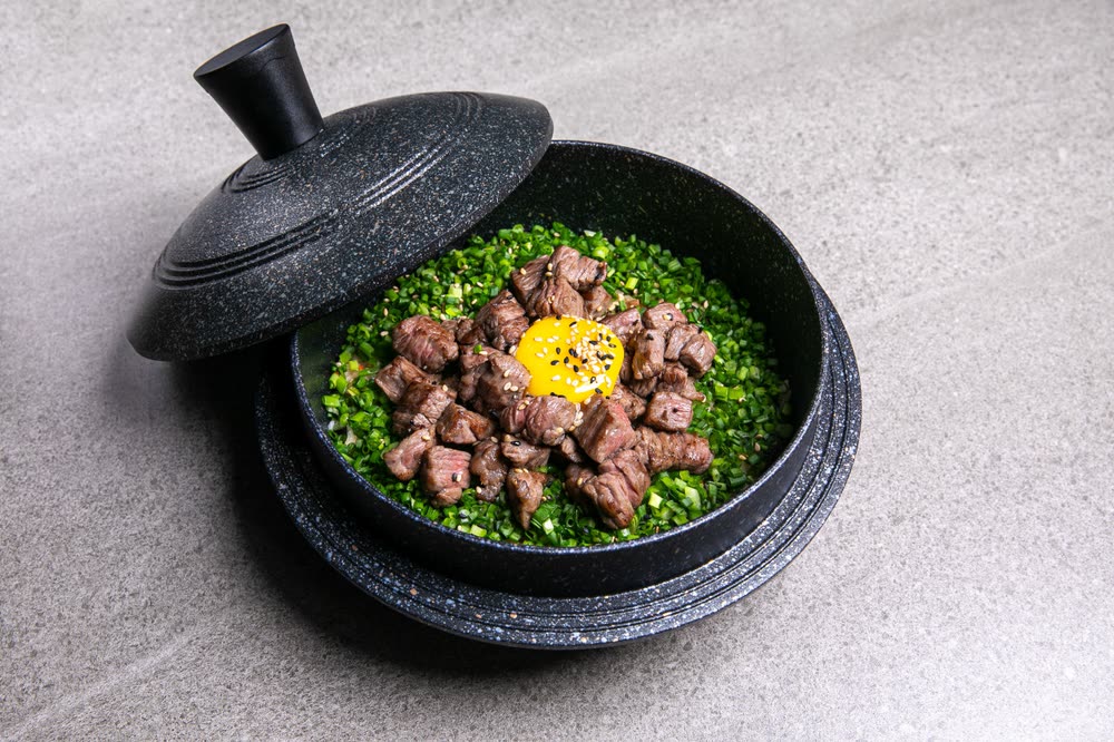 Truffle Short Rib Pot Rice (트러플 갈비 솥밥) — Sides at Hanwoodaum Hongdae, premium Hanwoo Korean BBQ in Seoul